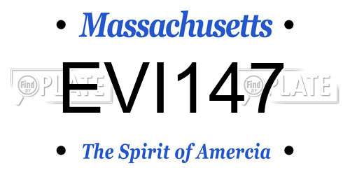 EVI147 Massachusetts License Plate