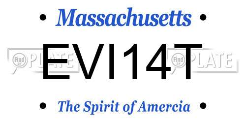 EVI14T Massachusetts License Plate