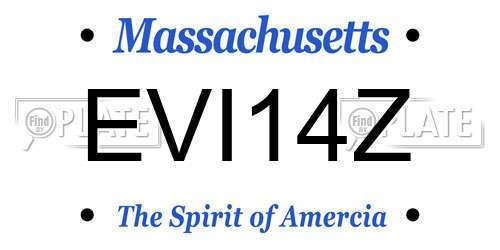EVI14Z Massachusetts License Plate
