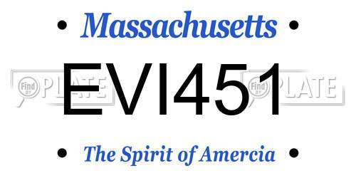 EVI451 Massachusetts License Plate