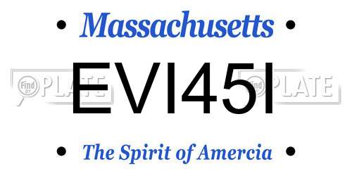 EVI45I Massachusetts License Plate