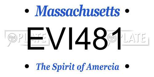 EVI481 Massachusetts License Plate