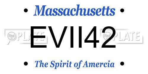 EVII42 Massachusetts License Plate