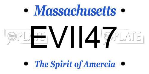 EVII47 Massachusetts License Plate
