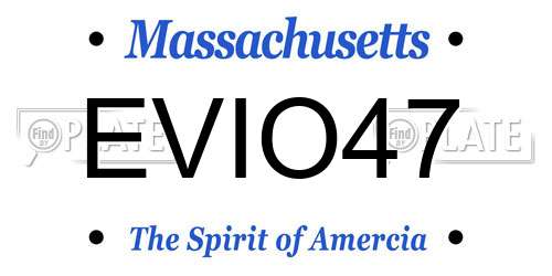 EVIO47 Massachusetts License Plate