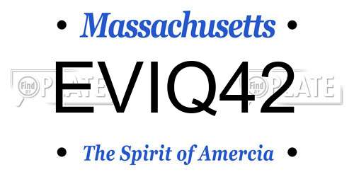 EVIQ42 Massachusetts License Plate