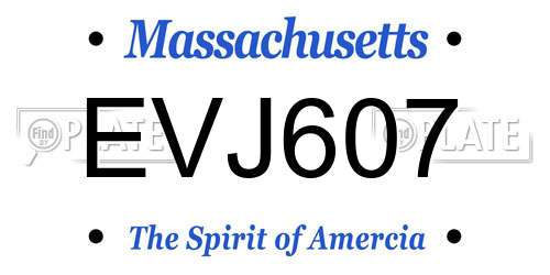 EVJ607 Massachusetts License Plate