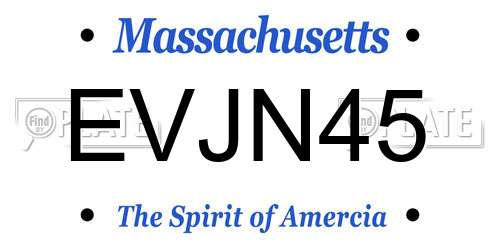 EVJN45 Massachusetts License Plate