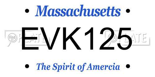 EVK125 Massachusetts License Plate
