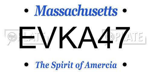 EVKA47 Massachusetts License Plate