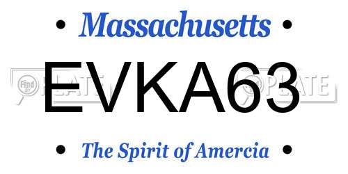 EVKA63 Massachusetts License Plate