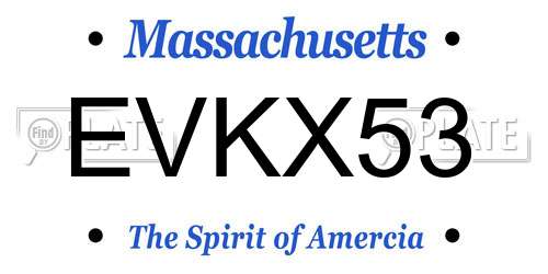EVKX53 Massachusetts License Plate