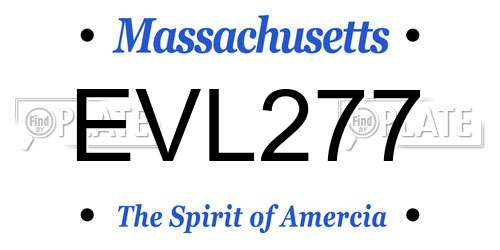 EVL277 Massachusetts License Plate