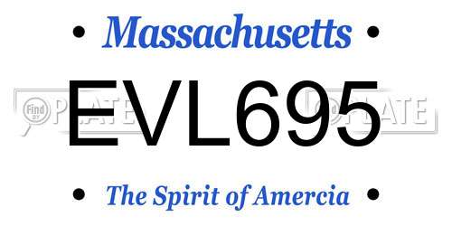 EVL695 Massachusetts License Plate