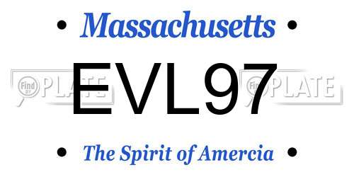 EVL97 Massachusetts License Plate