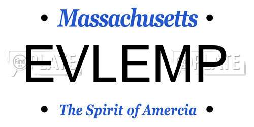 EVLEMP Massachusetts License Plate
