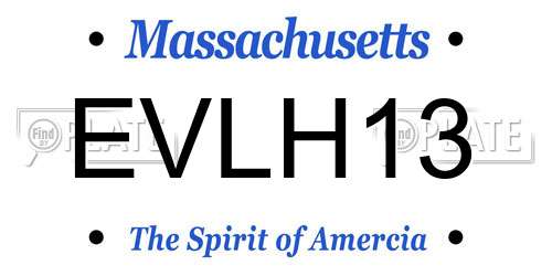 EVLH13 Massachusetts License Plate