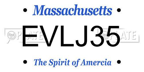 EVLJ35 Massachusetts License Plate