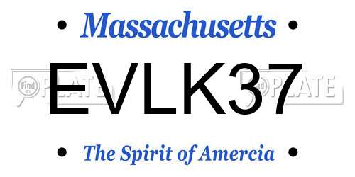 EVLK37 Massachusetts License Plate