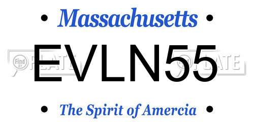 EVLN55 Massachusetts License Plate