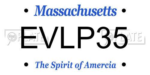 EVLP35 Massachusetts License Plate