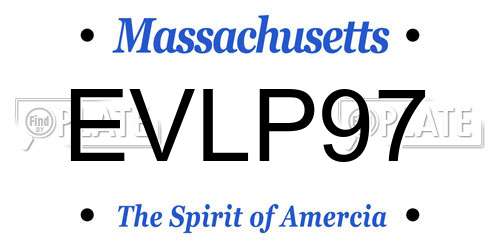 EVLP97 Massachusetts License Plate