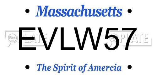 EVLW57 Massachusetts License Plate