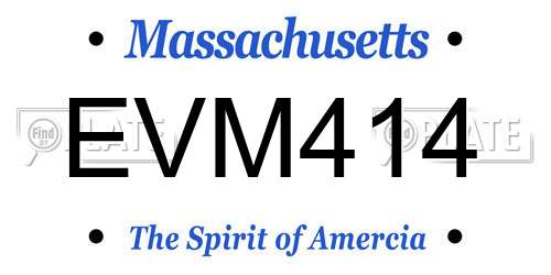 EVM414 Massachusetts License Plate