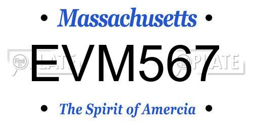 EVM567 Massachusetts License Plate