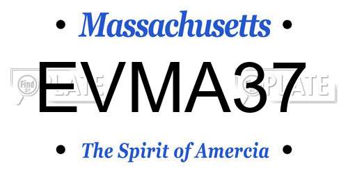 EVMA37 Massachusetts License Plate