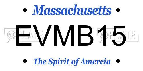 EVMB15 Massachusetts License Plate