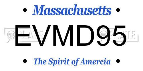 EVMD95 Massachusetts License Plate