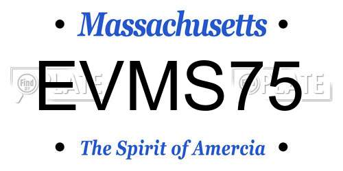 EVMS75 Massachusetts License Plate