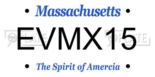 EVMX15 Massachusetts License Plate