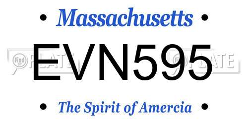 EVN595 Massachusetts License Plate