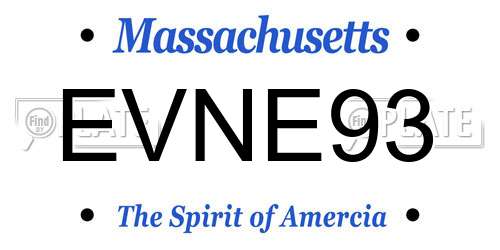 EVNE93 Massachusetts License Plate