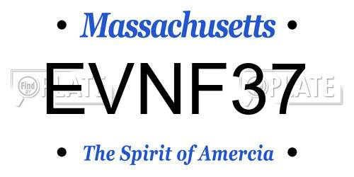 EVNF37 Massachusetts License Plate