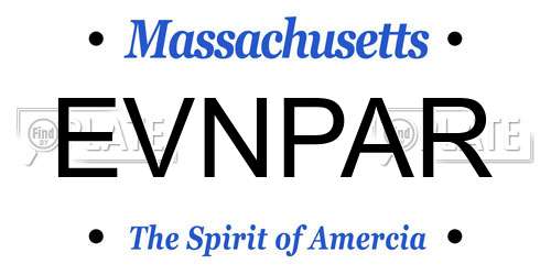 EVNPAR Massachusetts License Plate
