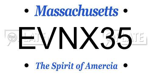 EVNX35 Massachusetts License Plate