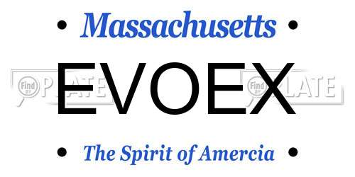 EVOEX Massachusetts License Plate