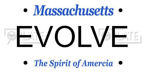 EVOLVE Massachusetts License Plate