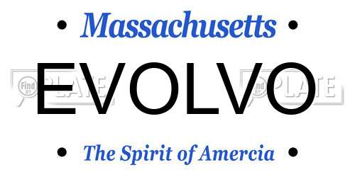EVOLVO Massachusetts License Plate
