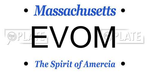EVOM Massachusetts License Plate