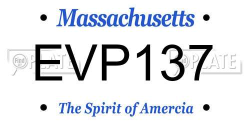 EVP137 Massachusetts License Plate
