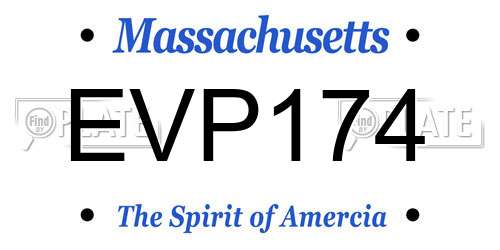 EVP174 Massachusetts License Plate