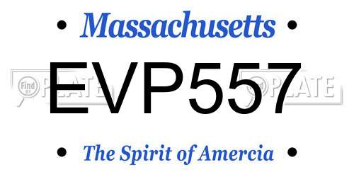 EVP557 Massachusetts License Plate