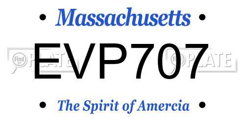 EVP707 Massachusetts License Plate