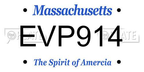 EVP914 Massachusetts License Plate