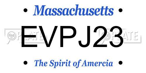 EVPJ23 Massachusetts License Plate