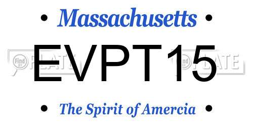 EVPT15 Massachusetts License Plate